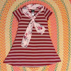 3/$20 Striped girl's dress with scarf
